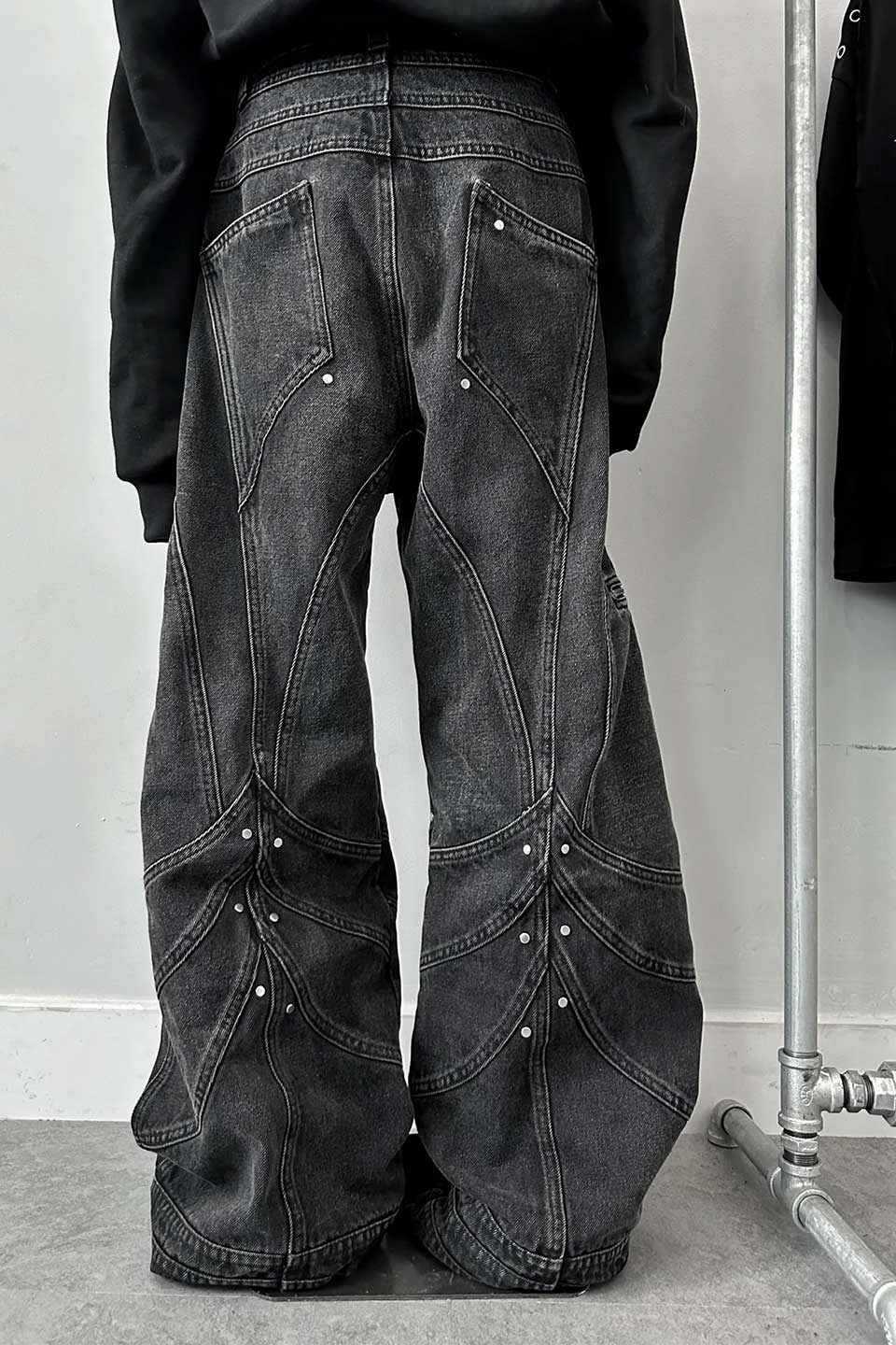 "Four Knight" Baggy Flared Jeans