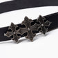 Triple Cross Buckle Belt