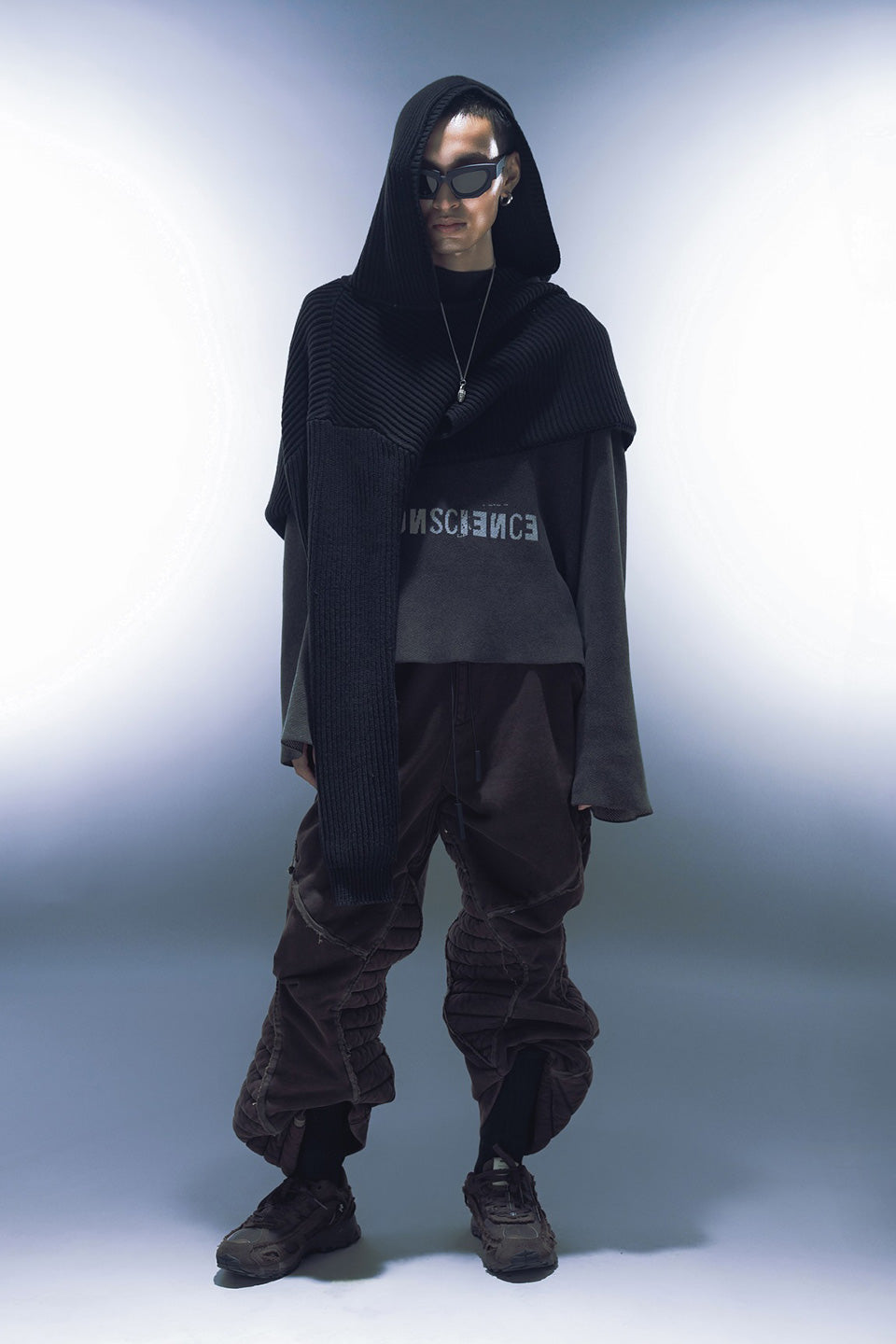 Cropped Knit Hoodie｜｜フーディー