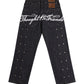 Gideon Double-Layered Workpants Distressed Baggy Denims With Embroidery & Studs