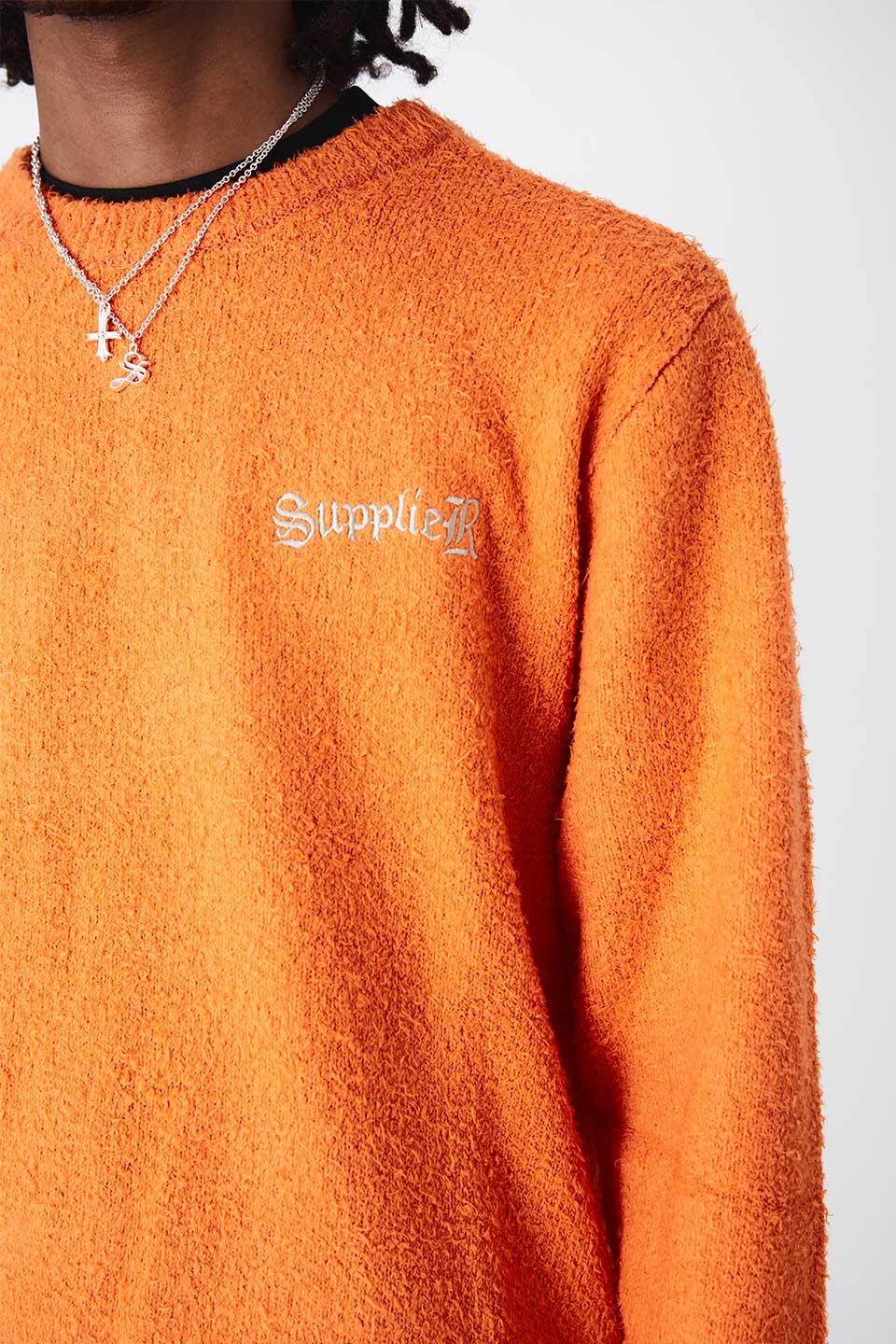 Glitter Cross Shaggy Knit