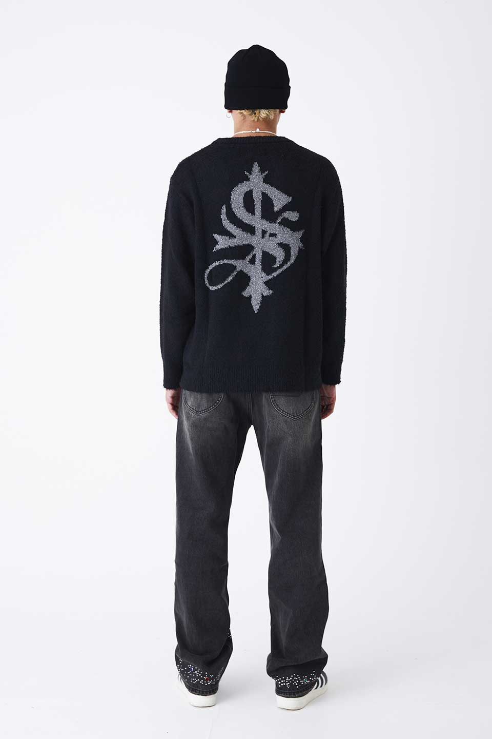 Glitter Cross Shaggy Knit