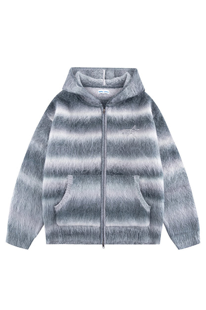 Gradation Mohair Zip Knit