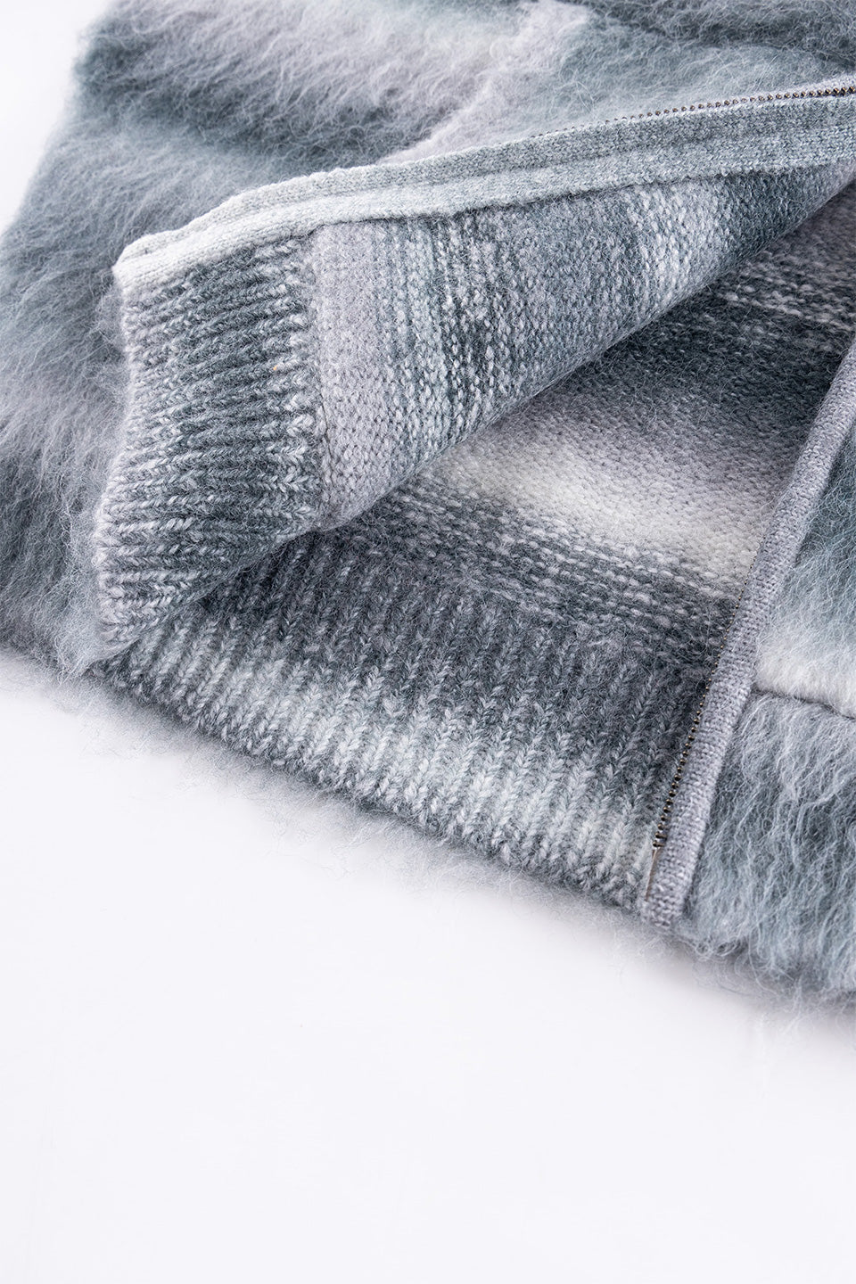 Gradation Mohair Zip Knit