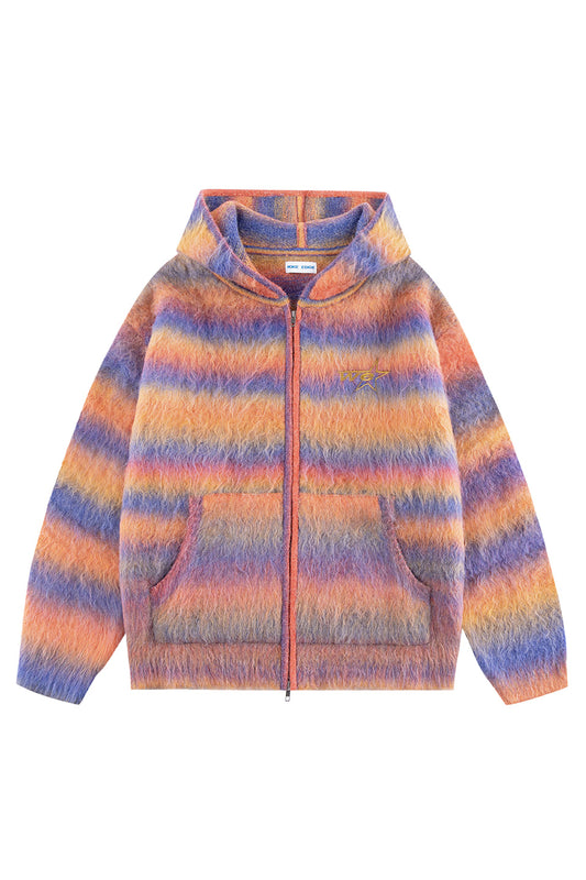 Gradation Mohair Zip Knit