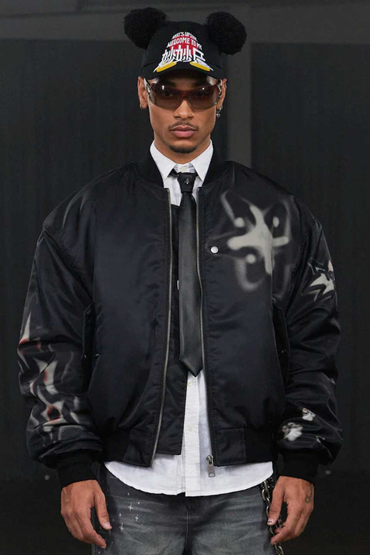 Graffiti Bulldog Bomber Jacket