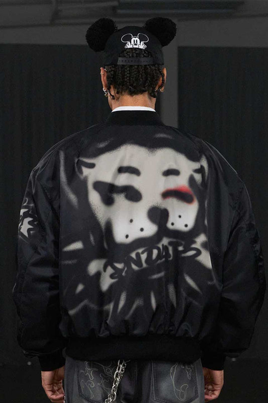 Graffiti Bulldog Bomber Jacket
