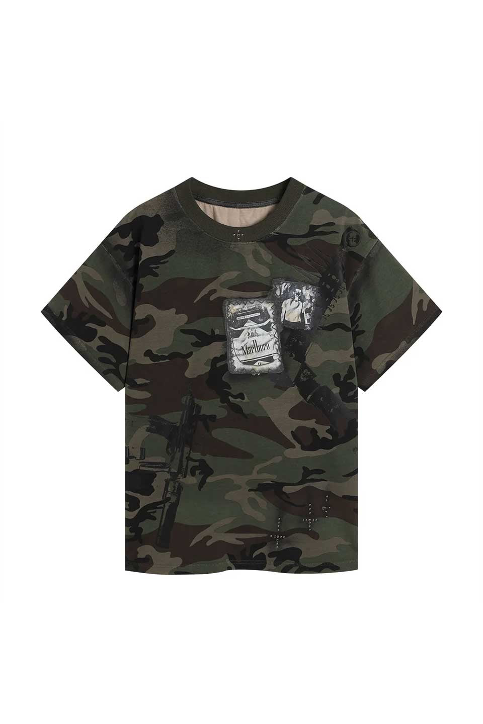 Graffiti Camo Rivet Cross T-Shirt