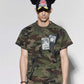 Graffiti Camo Rivet Cross T-Shirt