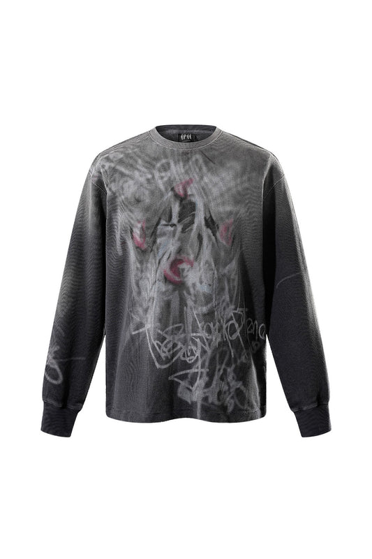 Graffiti Irregular Spray Color Long Sleeves