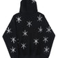 Black x Silver Rhinestone Dagger Zip Hoodie