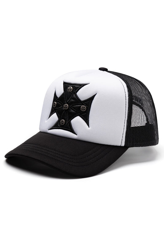 Iron Cross Leather Patch Mesh Cap
