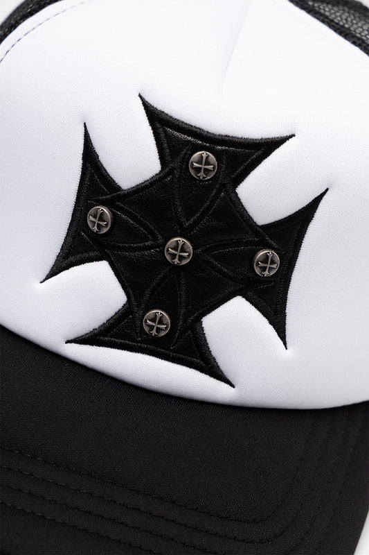 Iron Cross Leather Patch Mesh Cap