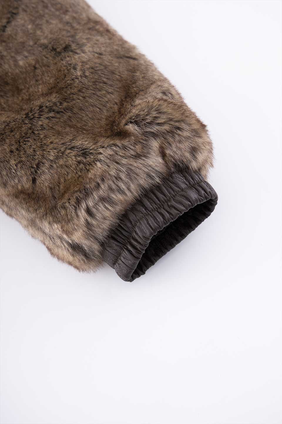 Iron Logo Faux Fur Hood Blouson