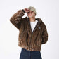 Iron Logo Faux Fur Hood Blouson