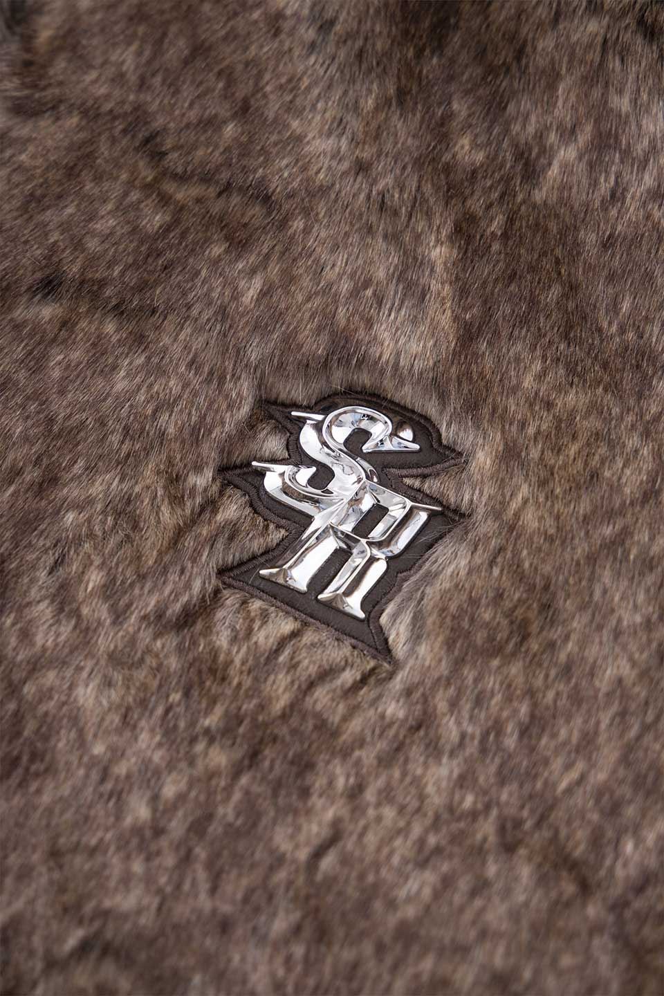 Iron Logo Faux Fur Hood Blouson