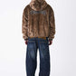 Iron Logo Faux Fur Hood Blouson