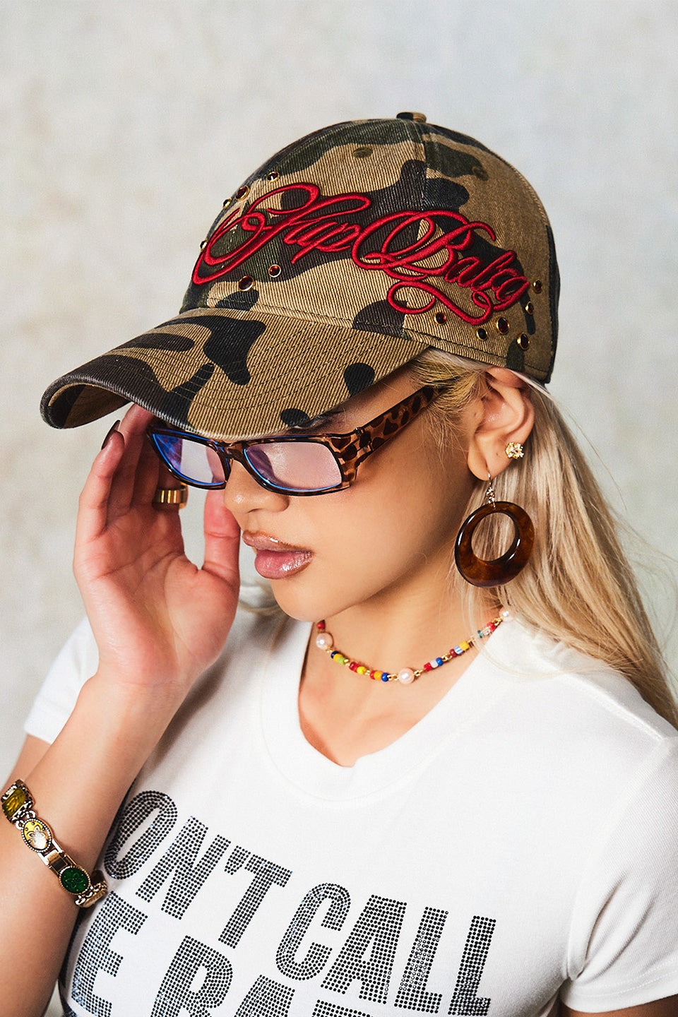 【先行予約販売】Jewel Studs Embroidery Logo 6 Panel Cap【5月中旬お届け】