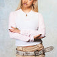 Pink Leopard Waffle Raglan Tee Women's