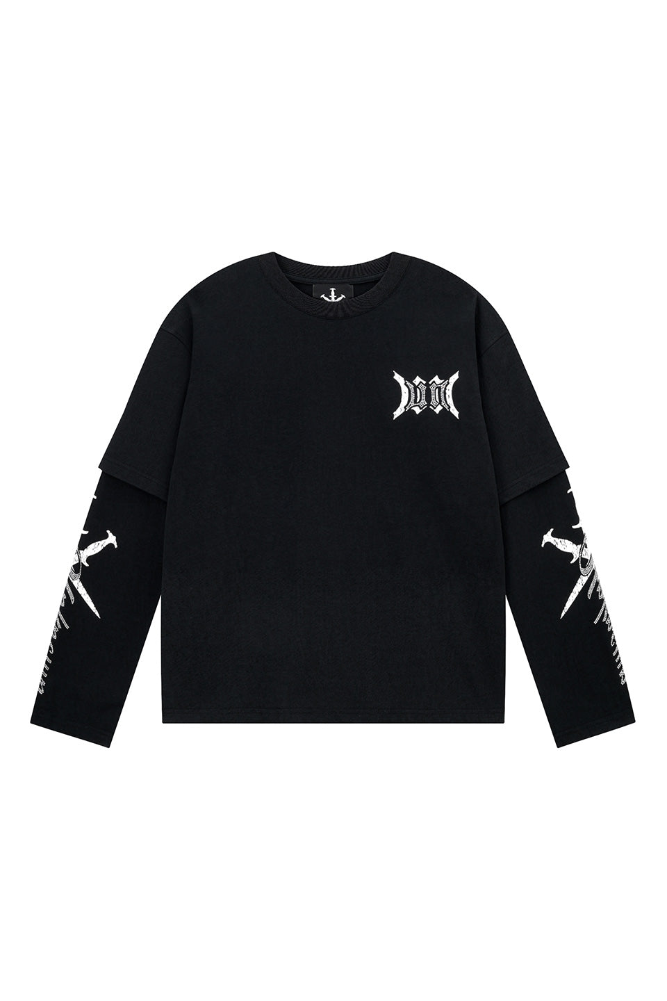 Cursive Rhinestone Layered Long Sleeve
