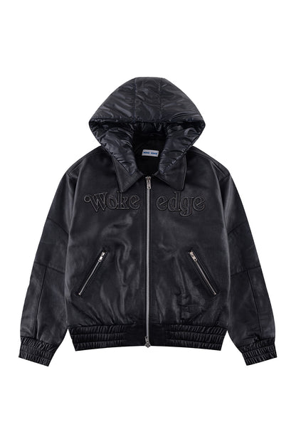Leather Tech Bomber Jacket
