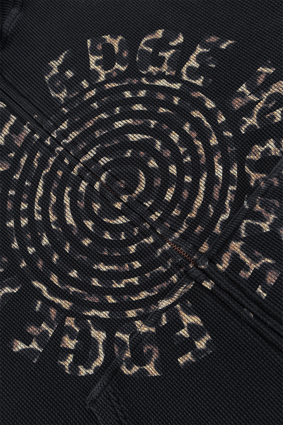 Leopard Circle Logo Thermal Zip Hoodie
