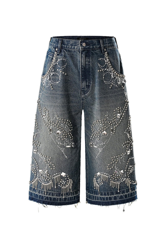 Luminous Dawn Rhinestone Cropped Jeans