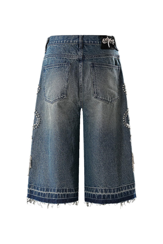 Luminous Dawn Rhinestone Cropped Jeans