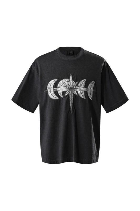 Luminous Night Leather Patch Tee