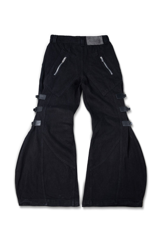 Multi Buckle Denim Pants