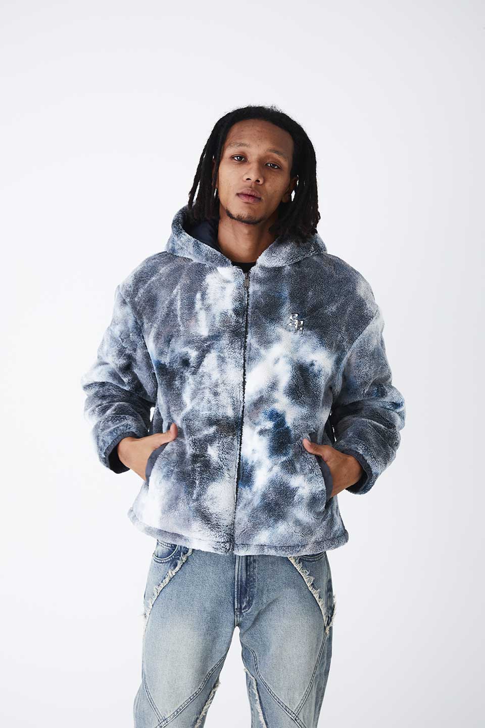 Marble Faux Fur Jacket