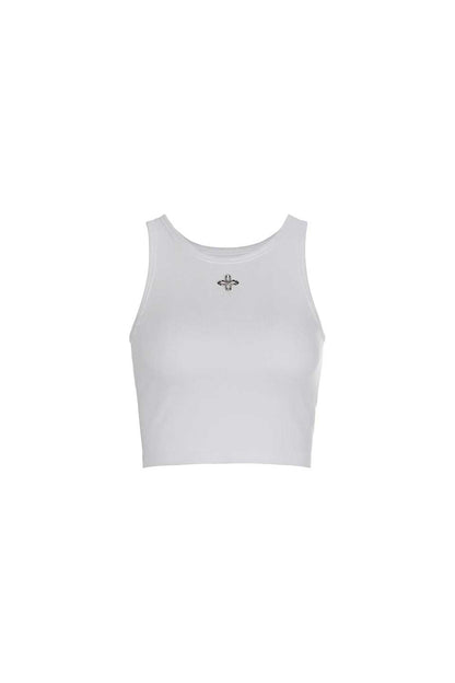 Metal Clover Logo Crop Sleeveless Women'S