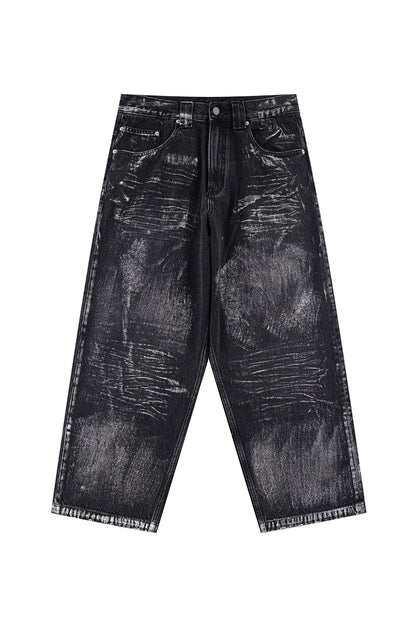 Metallic Baggy Denim Pants