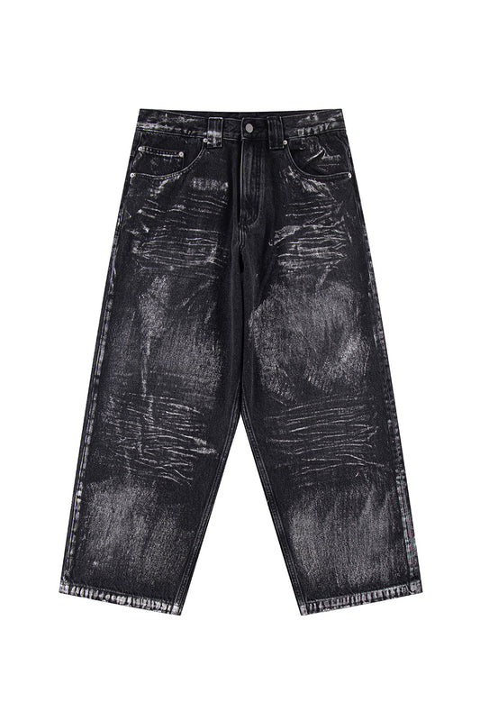 Metallic Baggy Denim Pants