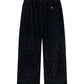 Micro Cross Rhinestone Velour Track Pants