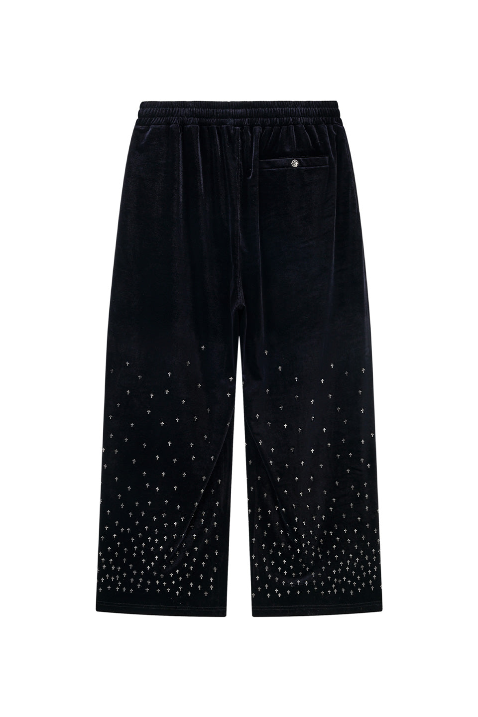 Micro Cross Rhinestone Velour Track Pants