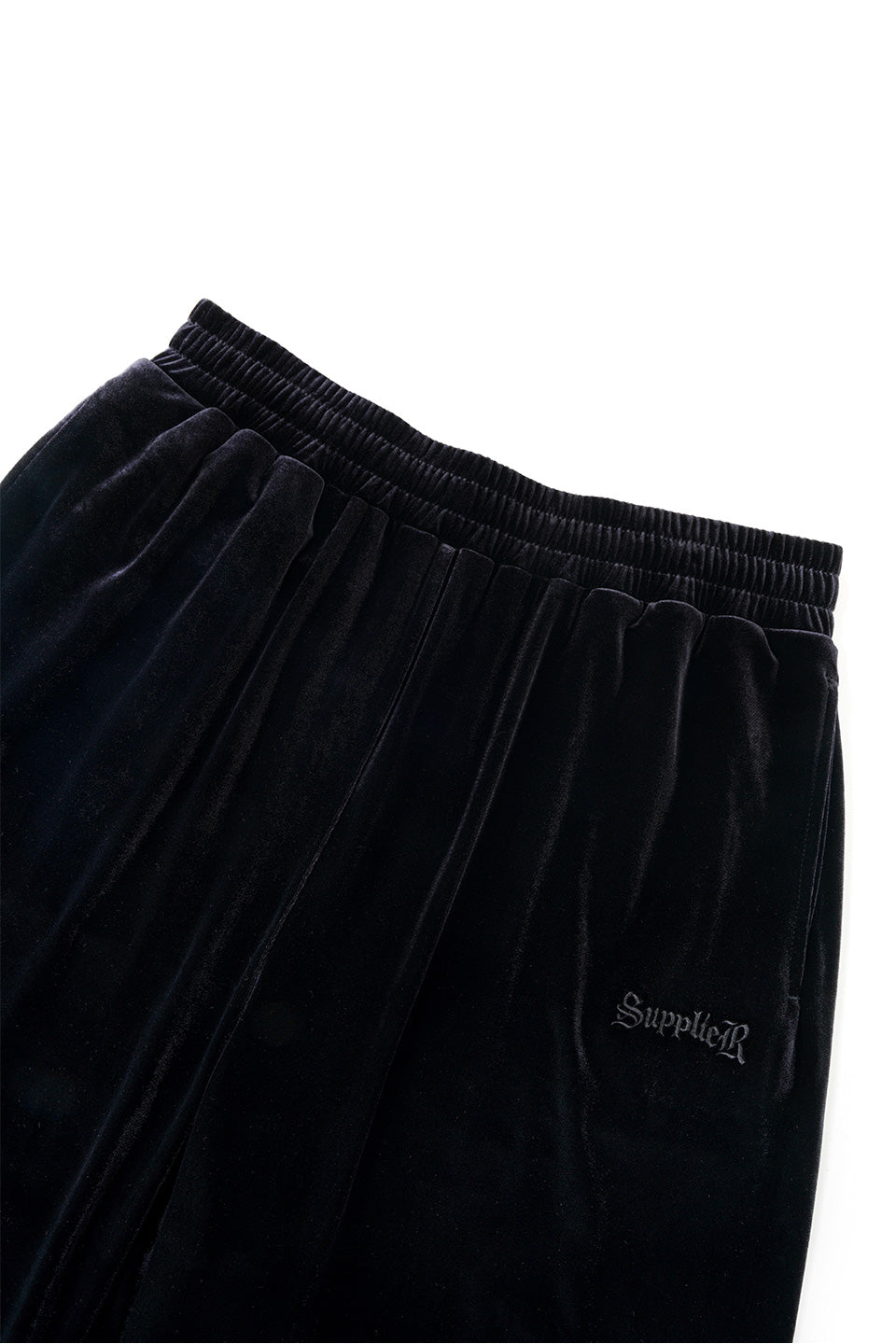 Micro Cross Rhinestone Velour Track Pants