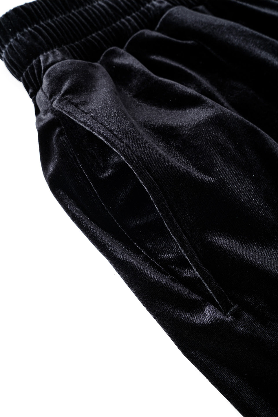 Micro Cross Rhinestone Velour Track Pants