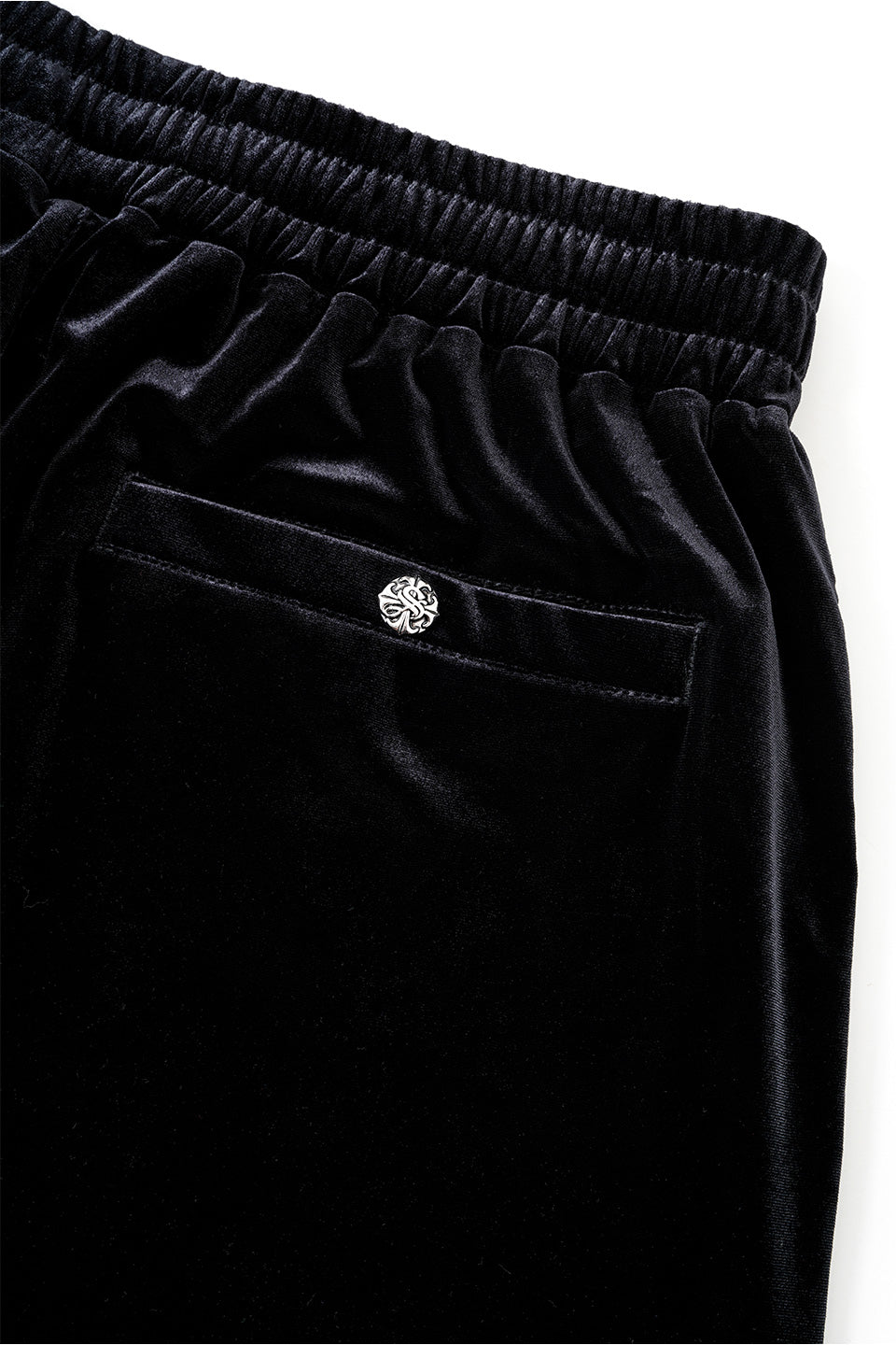 Micro Cross Rhinestone Velour Track Pants