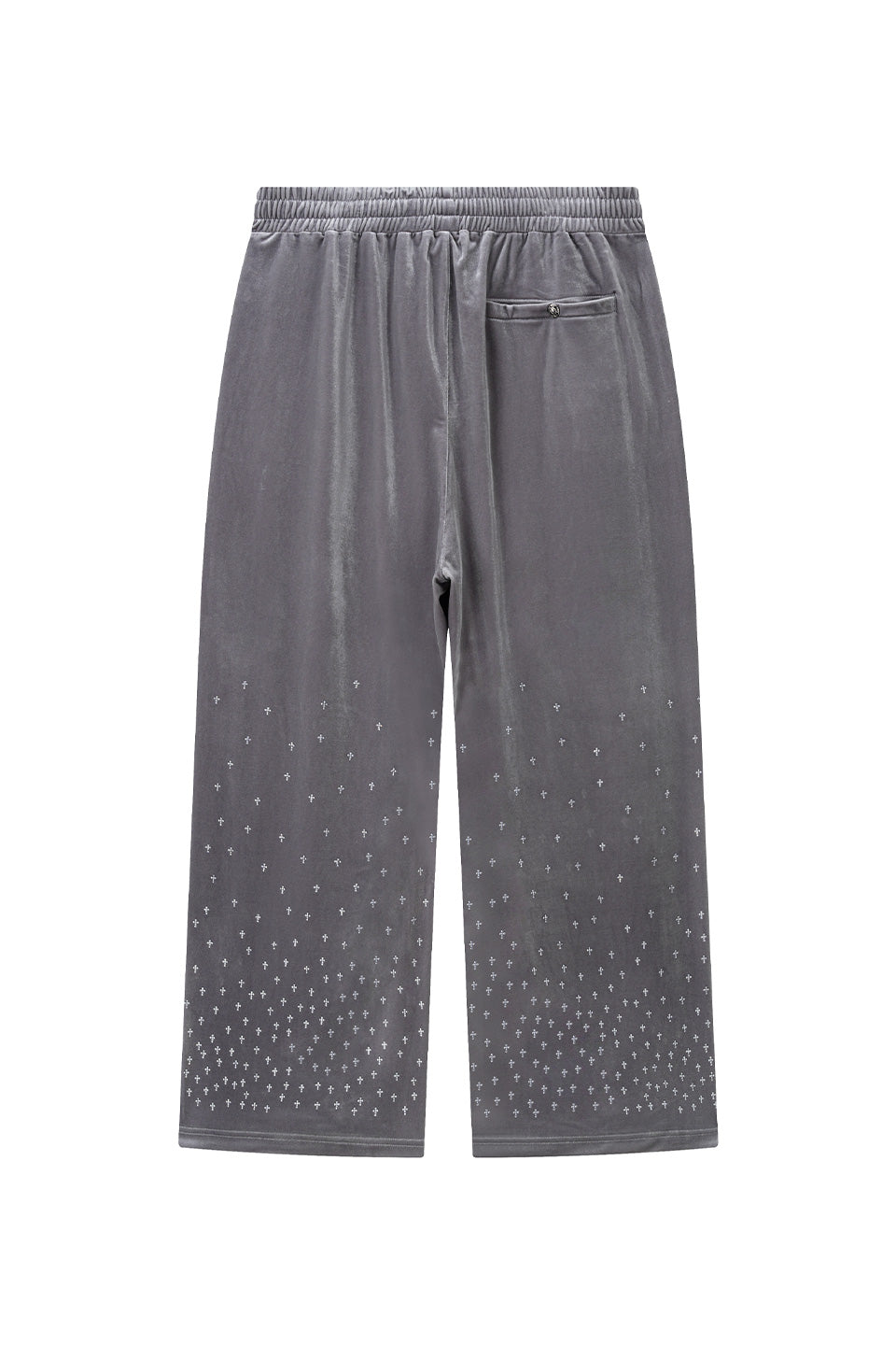 Micro Cross Rhinestone Velour Track Pants