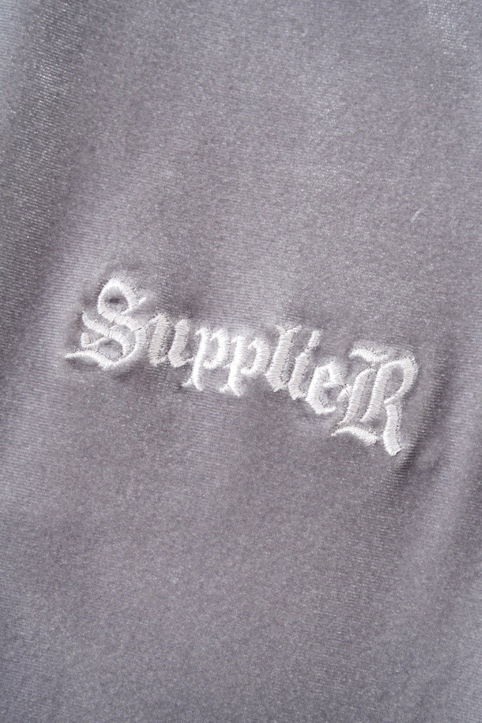 Micro Cross Rhinestone Velour Track Pants