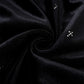 Micro Cross Rhinestone Velour Zip Hoodie