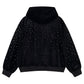 Micro Cross Rhinestone Velour Zip Hoodie