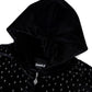 Micro Cross Rhinestone Velour Zip Hoodie