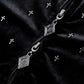 Micro Cross Rhinestone Velour Zip Hoodie