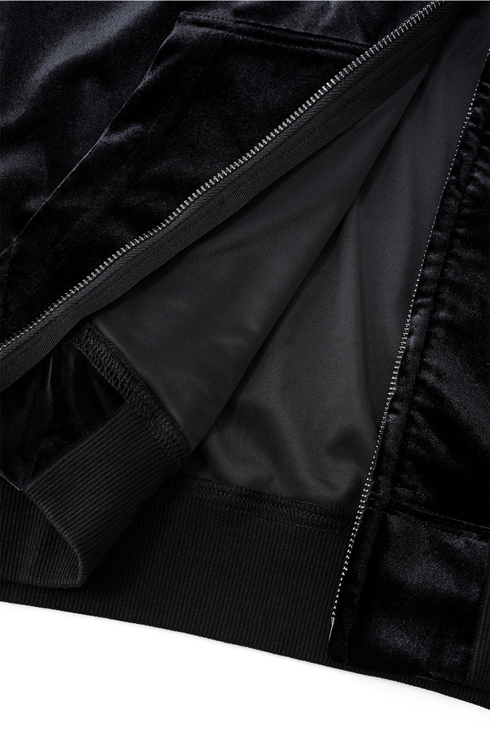 Micro Cross Rhinestone Velour Zip Hoodie