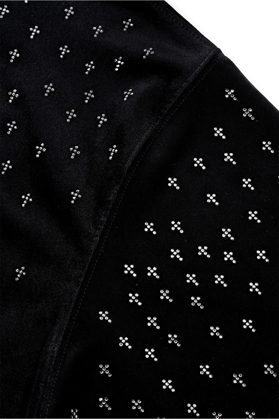 Micro Cross Rhinestone Velour Zip Hoodie