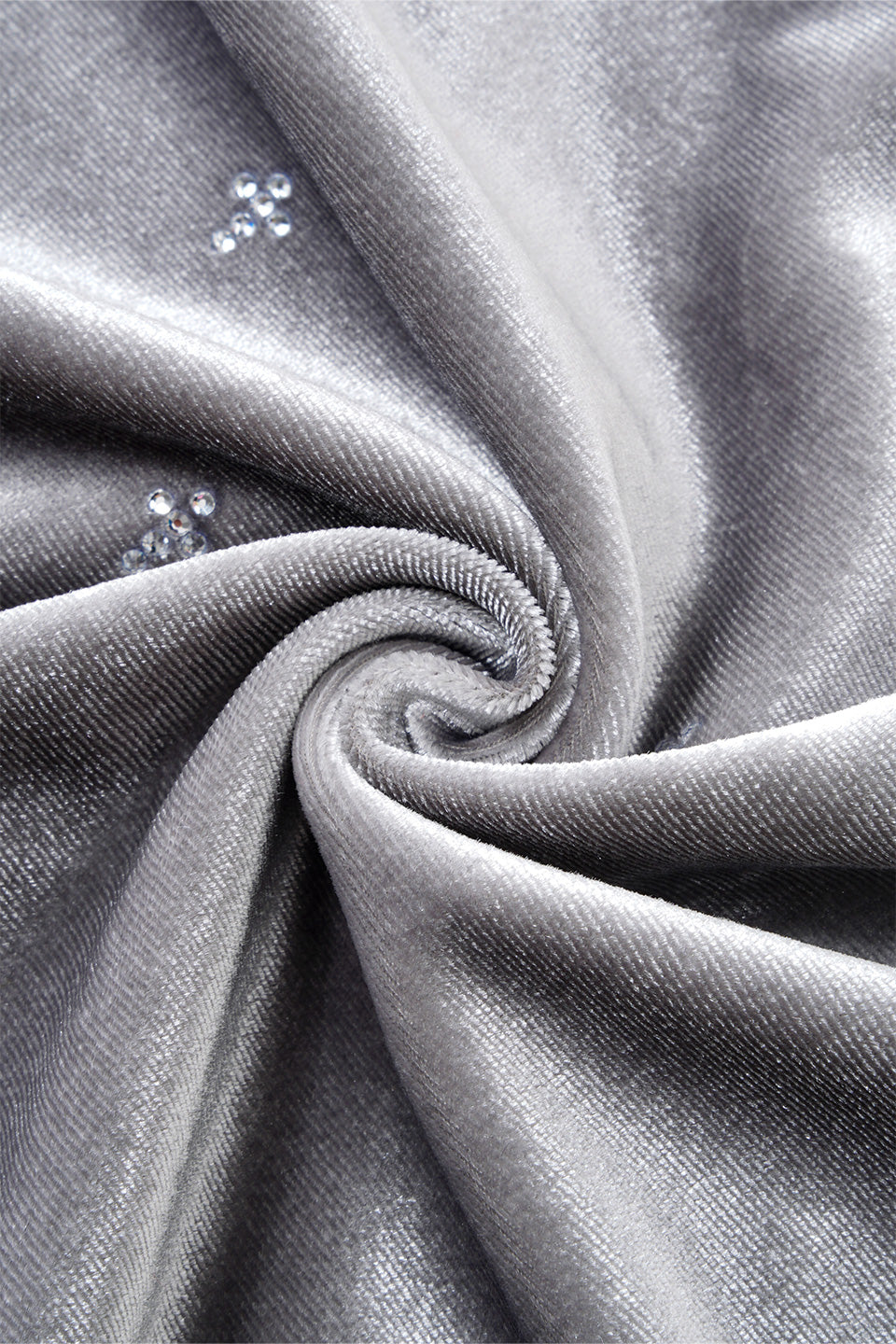 Micro Cross Rhinestone Velour Zip Hoodie