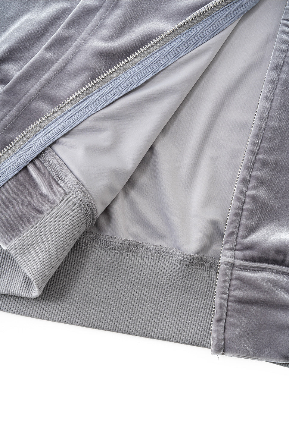 Micro Cross Rhinestone Velour Zip Hoodie