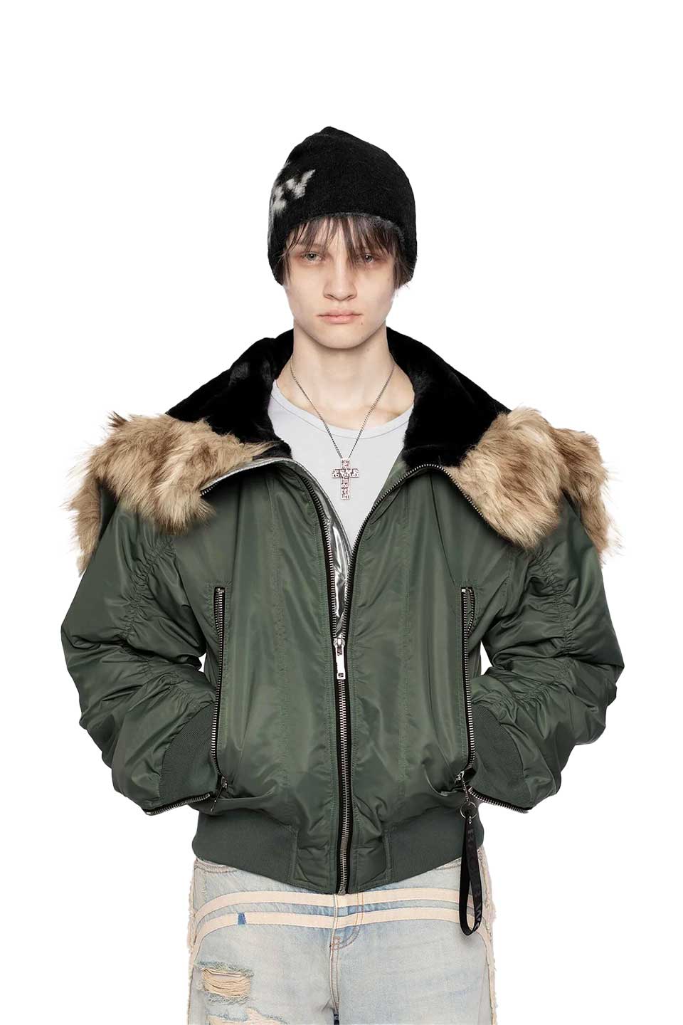 Military Green Aviator Bomber